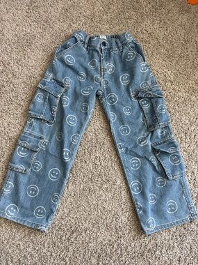 Little trouble smiley baggy jeans